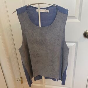 Bishop Young Womens Tank Size Small Paulina Top Hi Lo Twilight Blue Boho